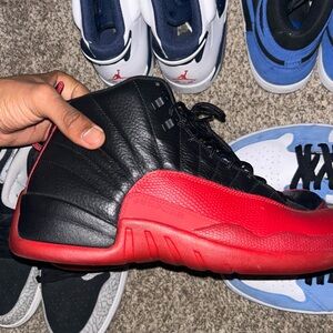 Jordan Black and Red High-Top Sneakers